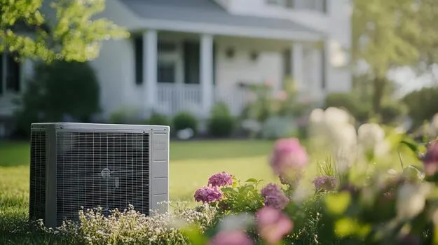 Modern home with heat pump